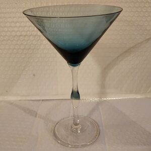Pier 1 Blue Teardrop Martini Glass